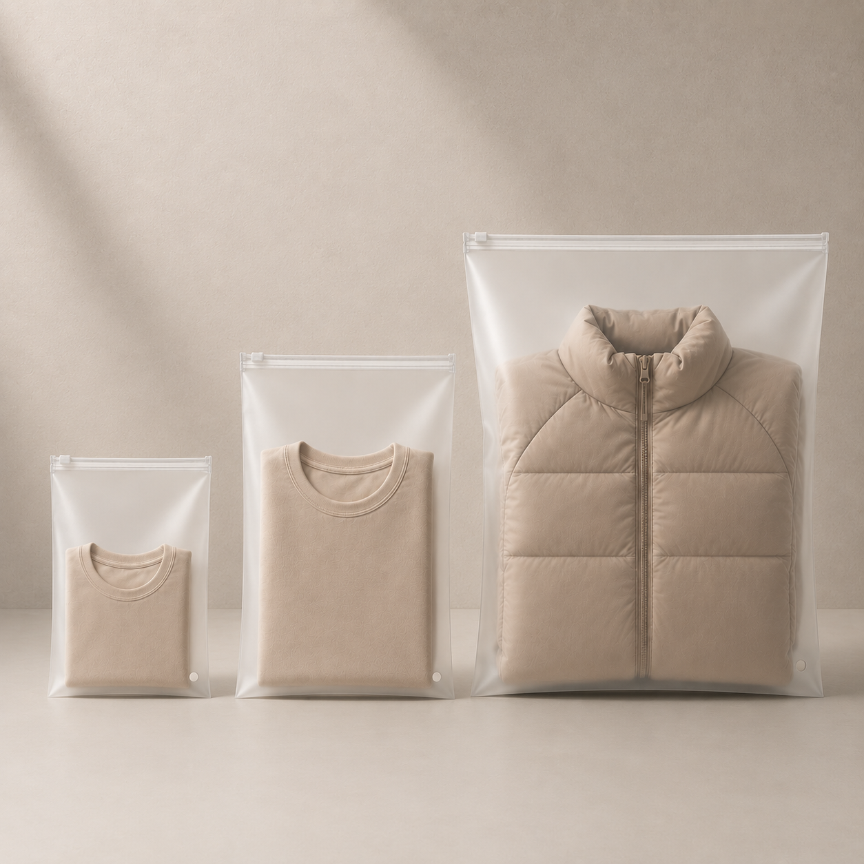 BOLSAS PARA ROPA ESMERILADA ZIPPER