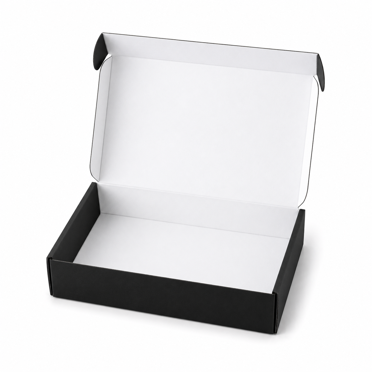 Pack caja microcorrugada negra 20x14x4cm autoarmable
