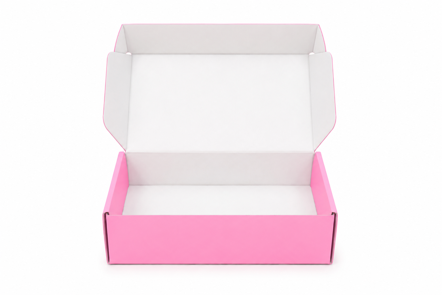 Pack caja microcorrugada rosada 20x14x4cm autoarmable