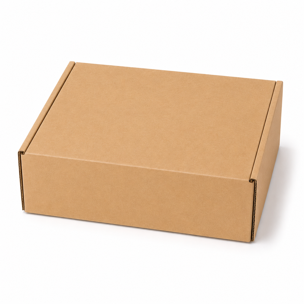 Pack caja microcorrugada kraft 30x19x9 autoarmable