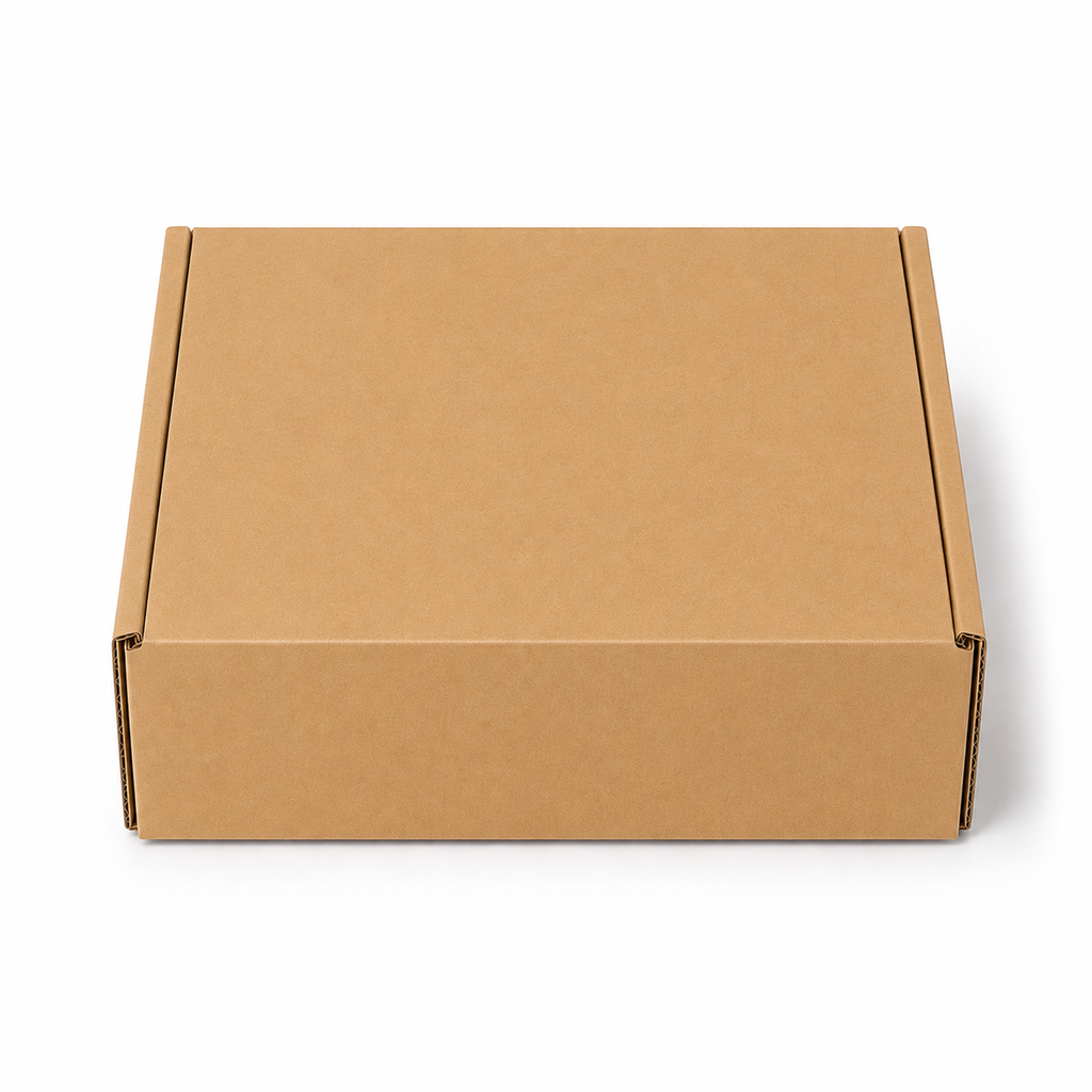 Pack caja microcorrugada kraft 20x25x7 cm autoarmable