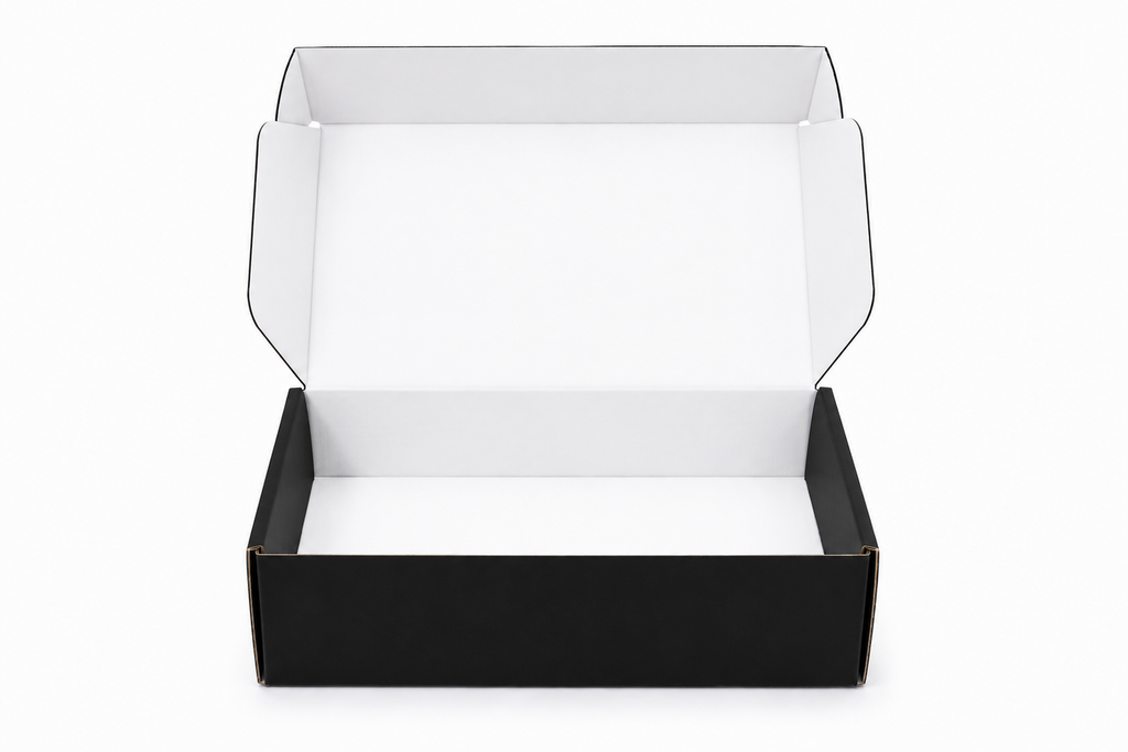 Pack caja microcorrugada negra 15x10x5cm autoarmable