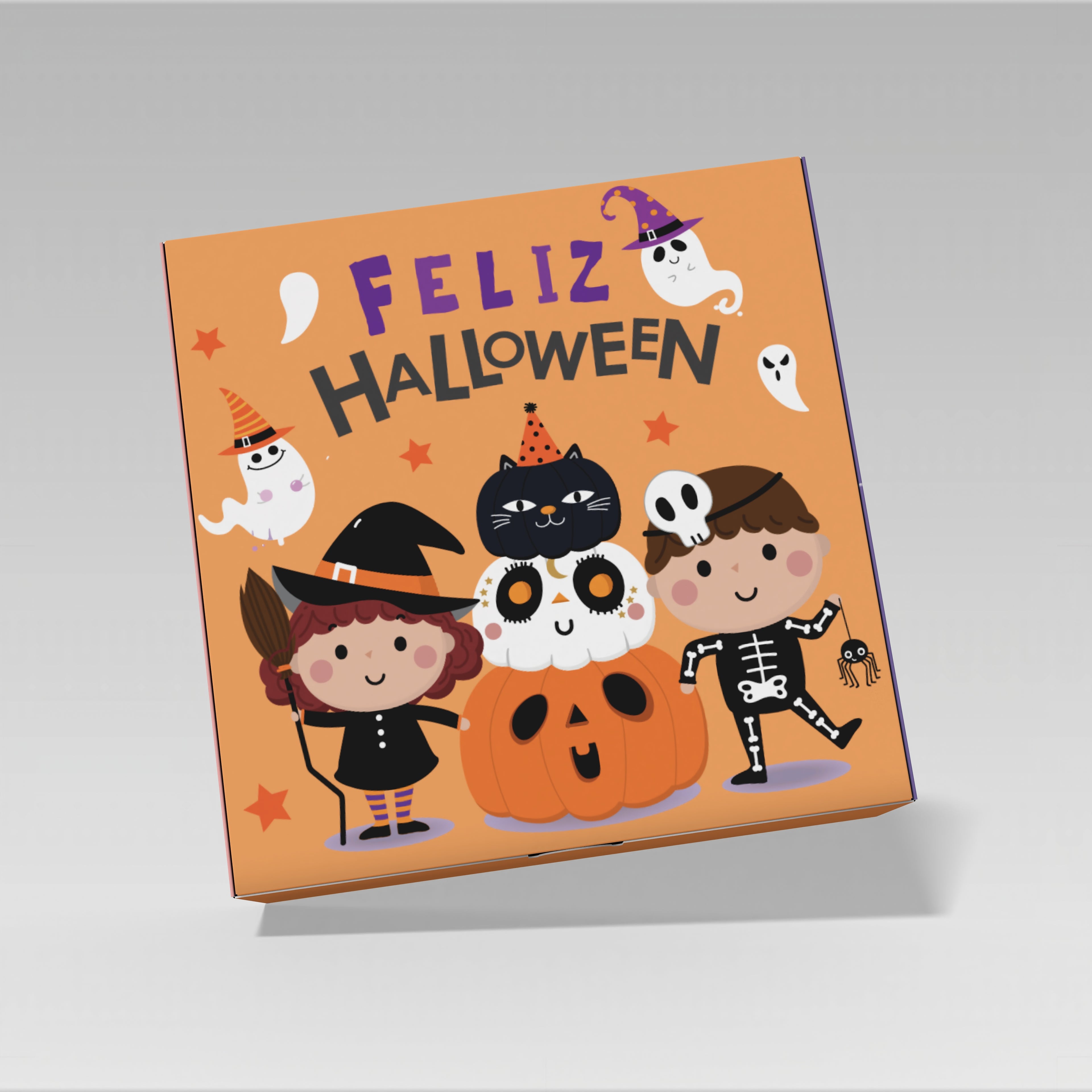 Caja Halloween 20x20x7 cm Modelo Vitto 10 o 25 Unidades