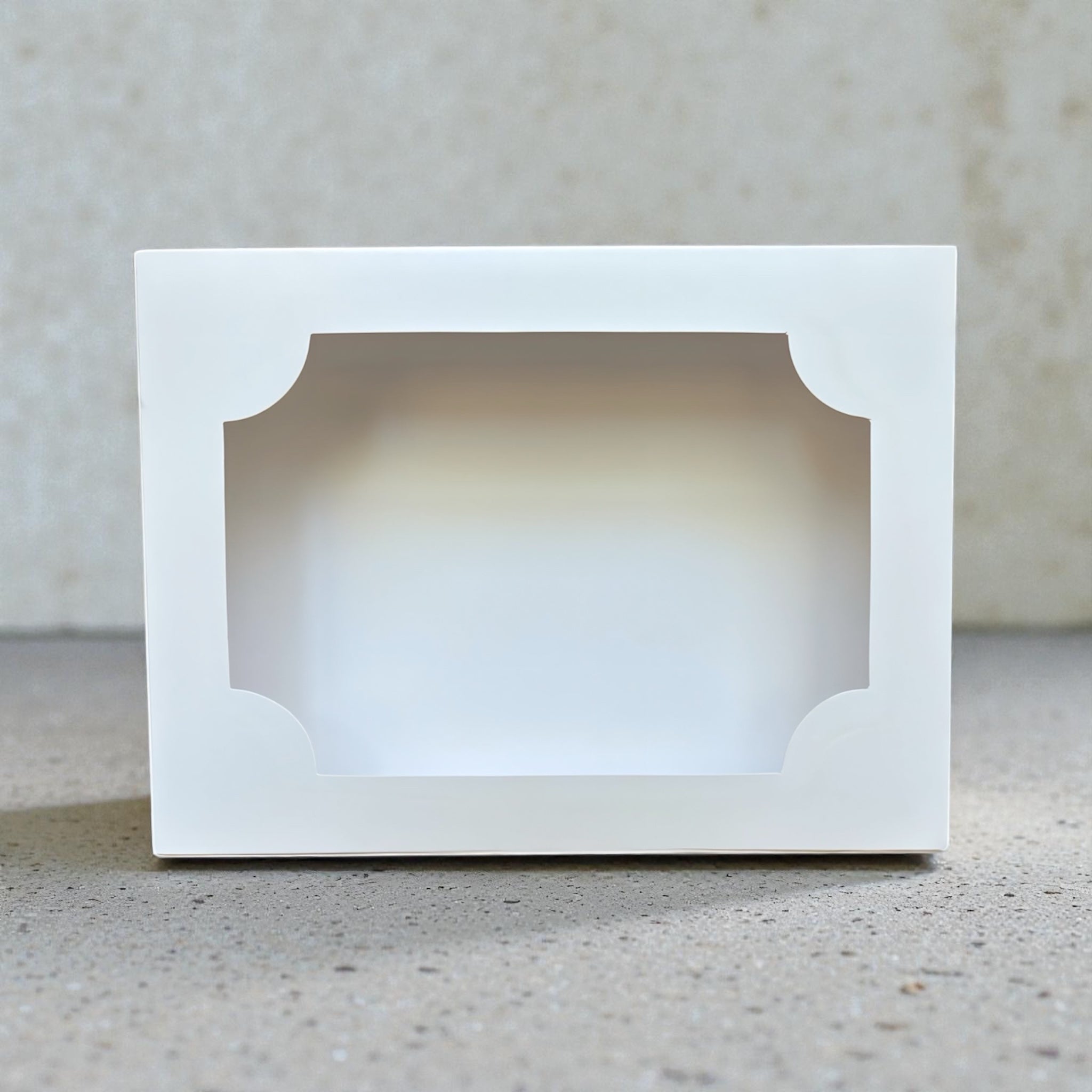 Caja blanca con visor 23x17.5x4 cm (12 alfajores) (5 Unidades)