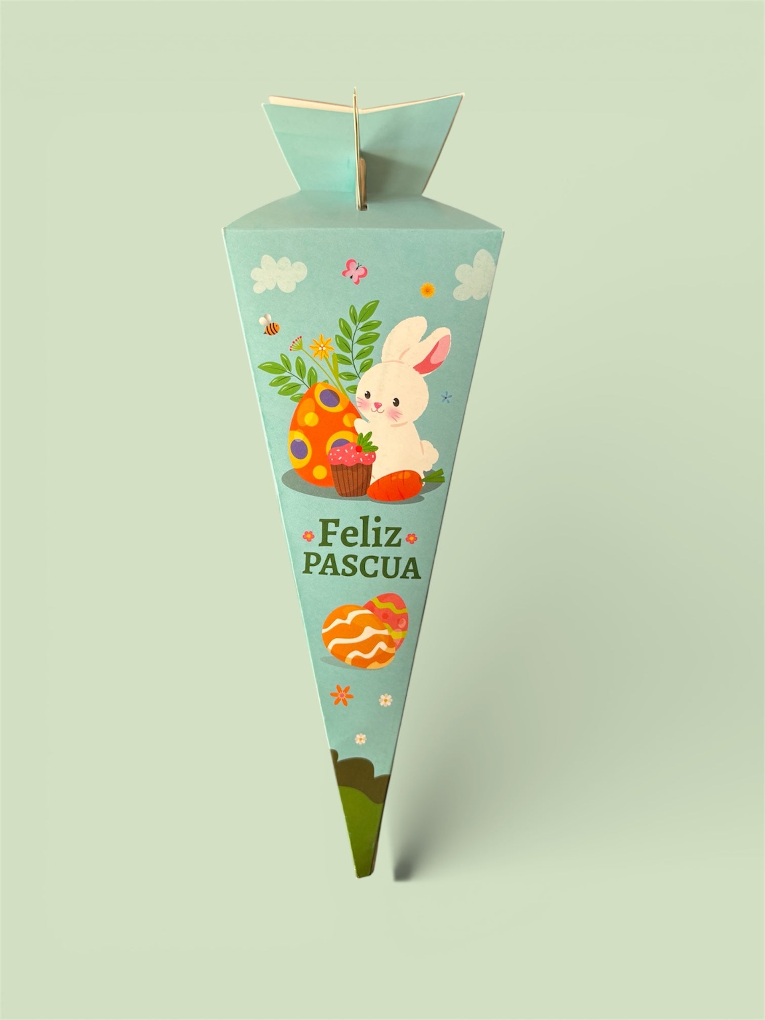 Caja pascua estilo zanahoria celeste