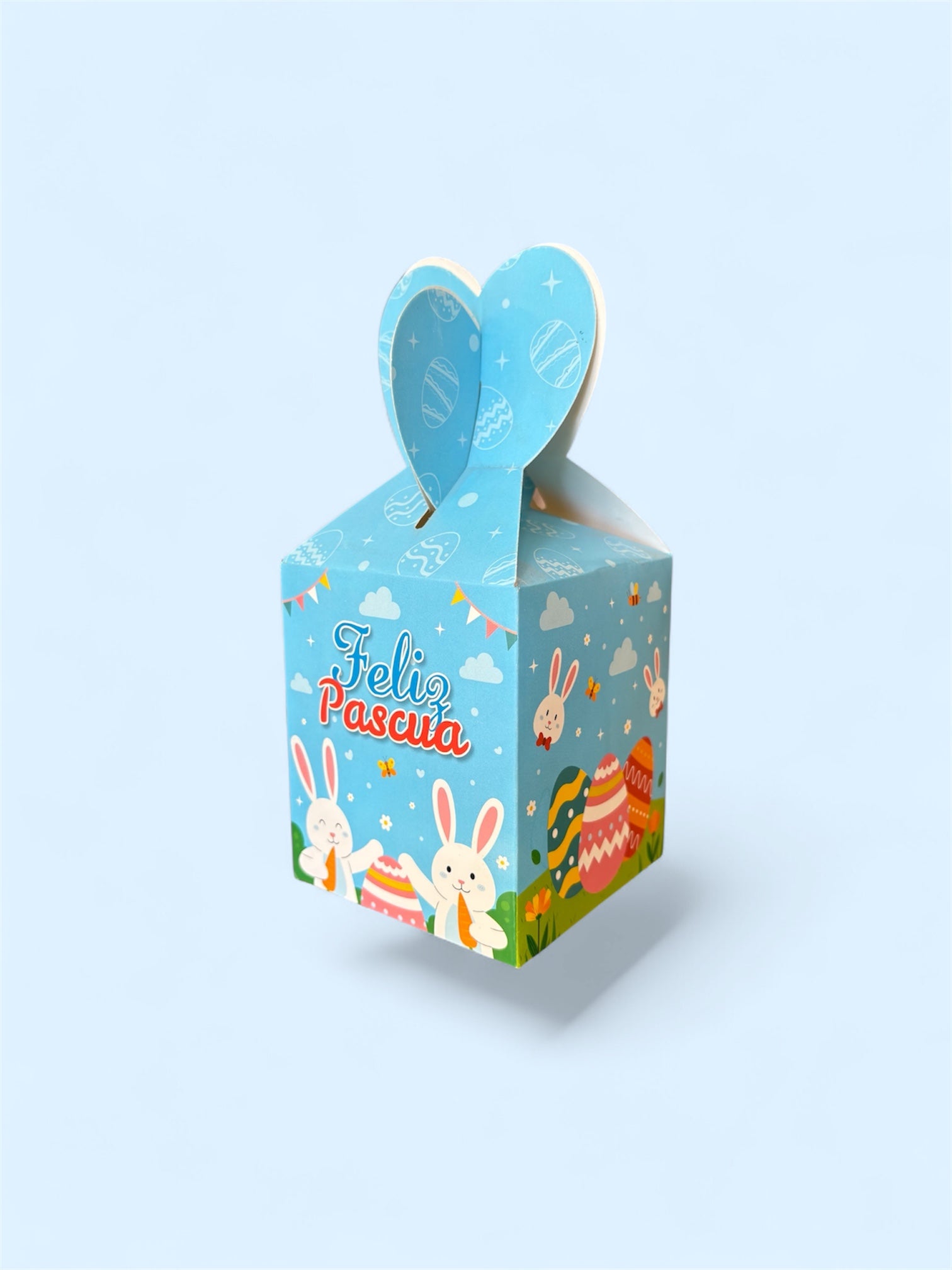 Caja pascua celeste 8.5 x 8.5 x 17 cm