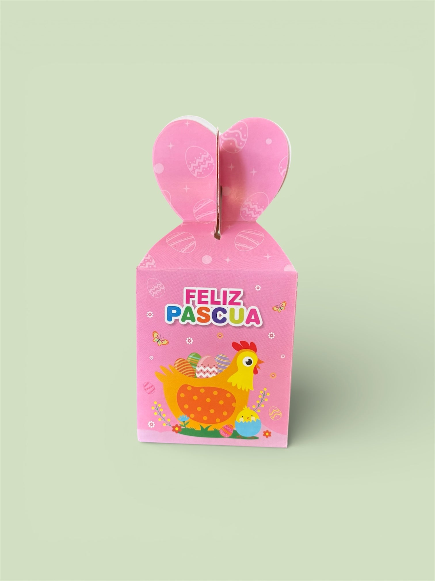 Caja pascua rosada 8.5 x 8.5 x 17 cm