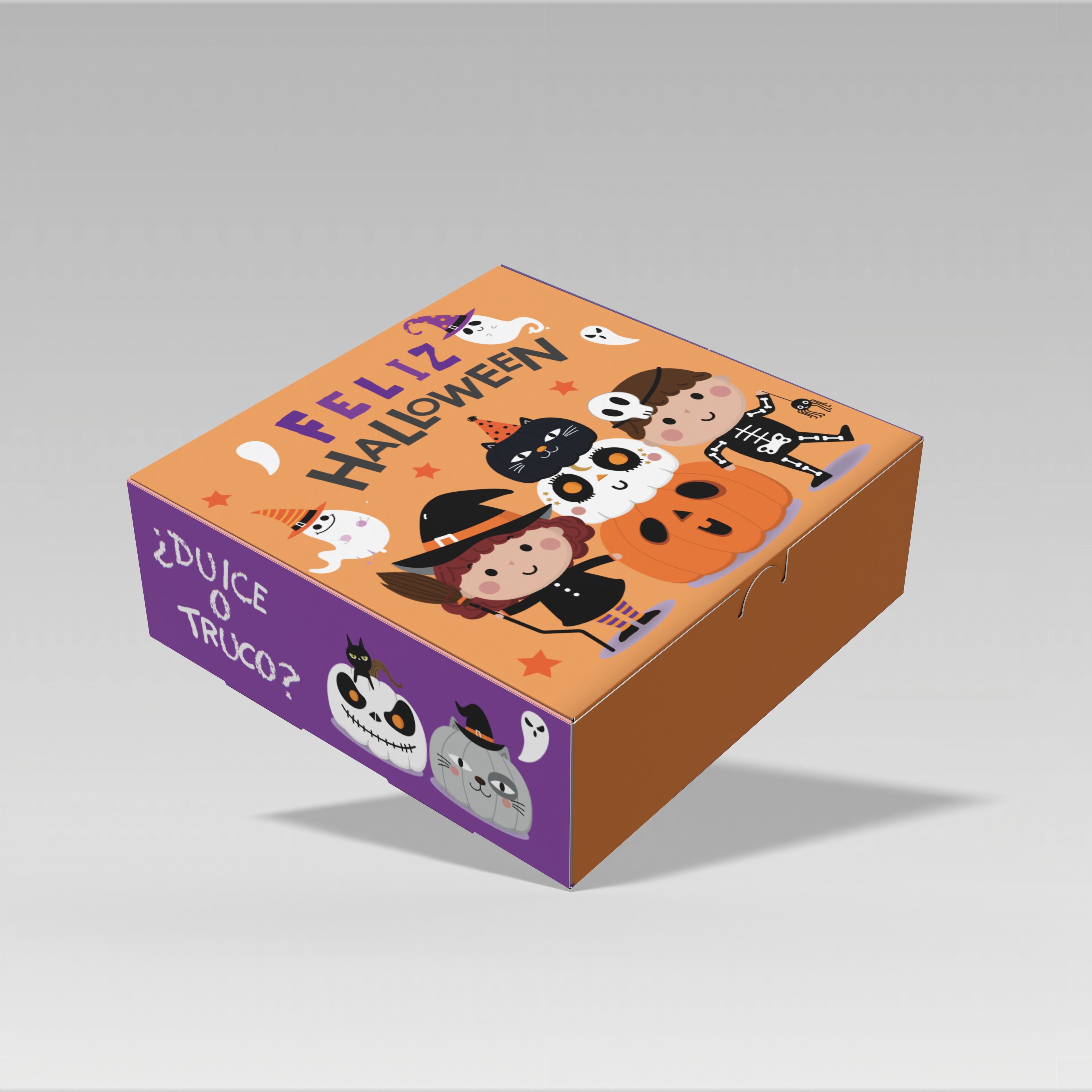 Caja Halloween 20x20x7 cm Modelo Vitto 10 o 25 Unidades