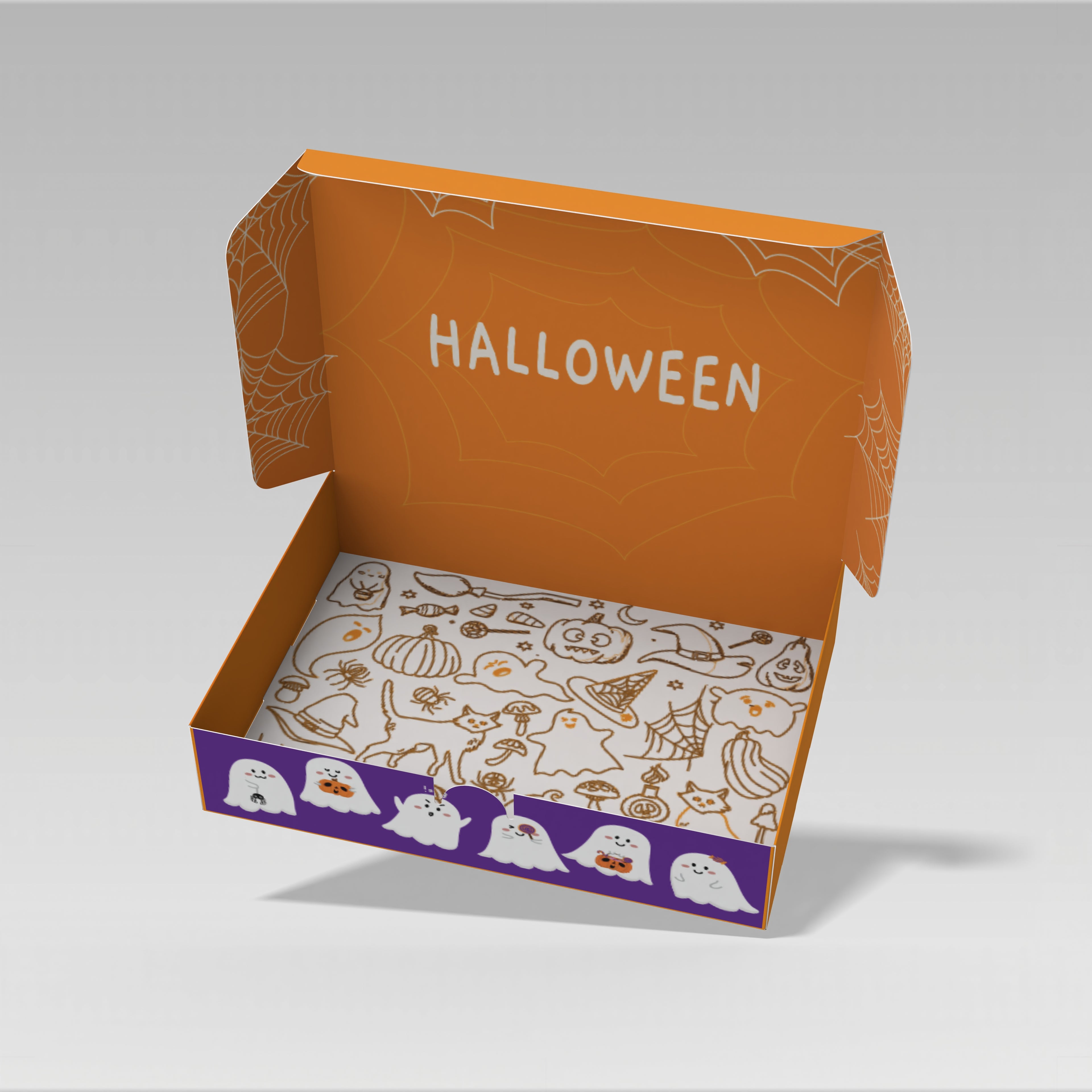 Caja Halloween 20x15x4 cm Modelo Luna 10 o 25 Unidades