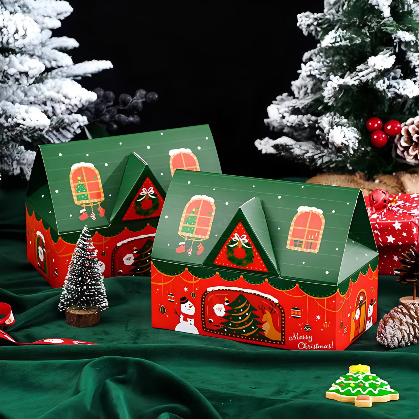 Casita de navidad 19x11x15cm (5 Unidades)