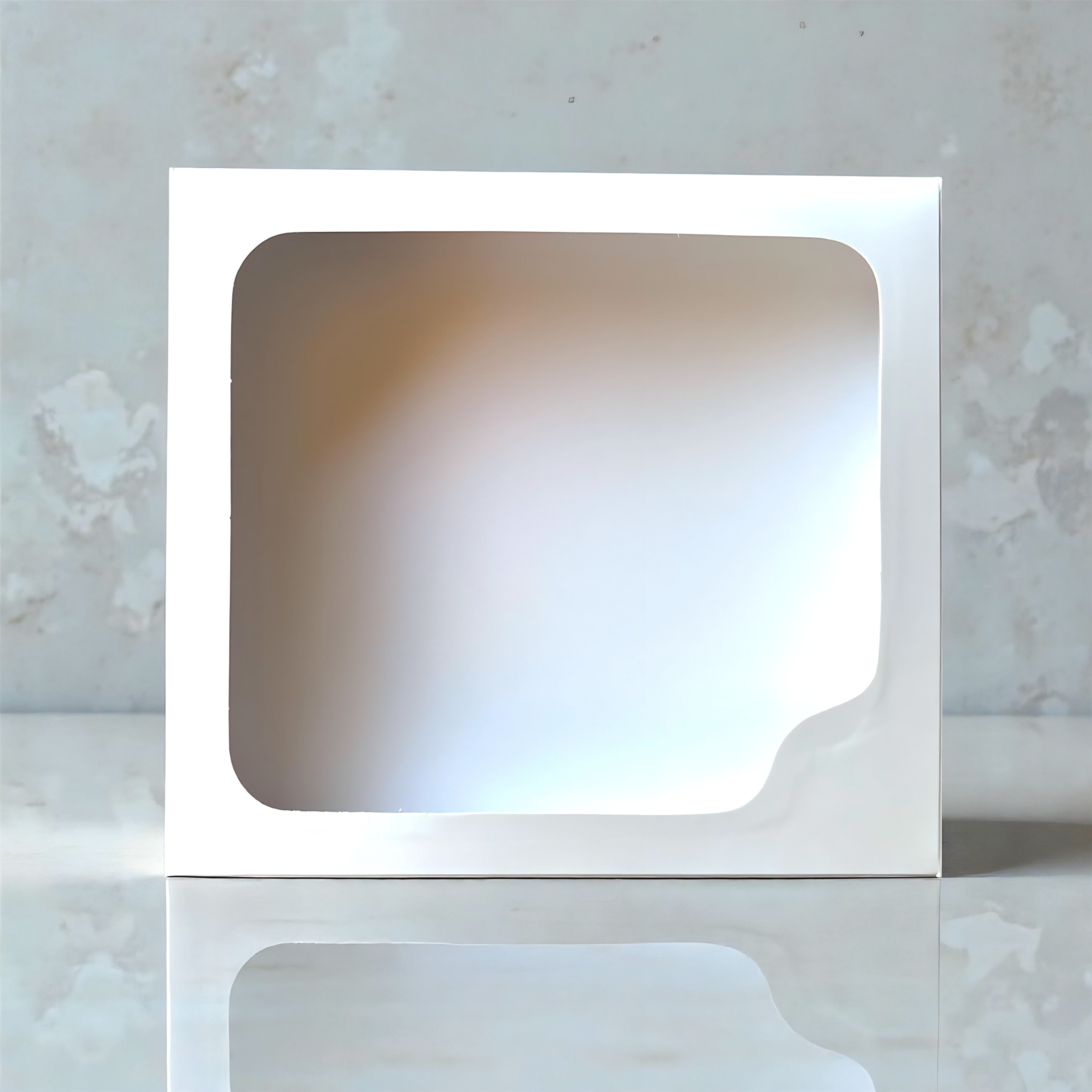 Caja blanca con visor 21x23x5.5 cm (5 Unidades)