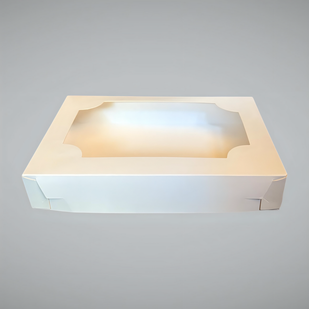 Caja blanca con visor 23x17.5x4 cm (12 alfajores) (5 Unidades)