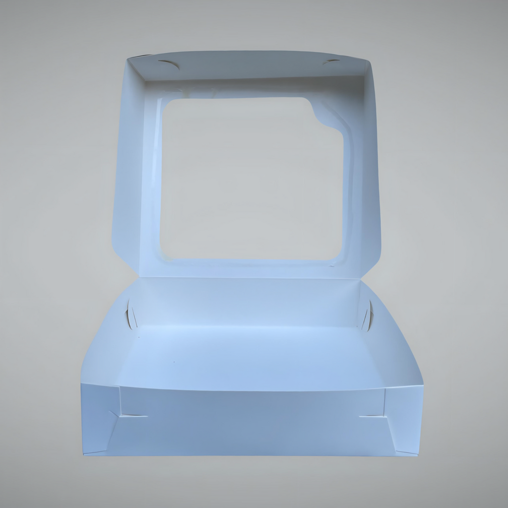 Caja blanca con visor 21x23x5.5 cm (5 Unidades)