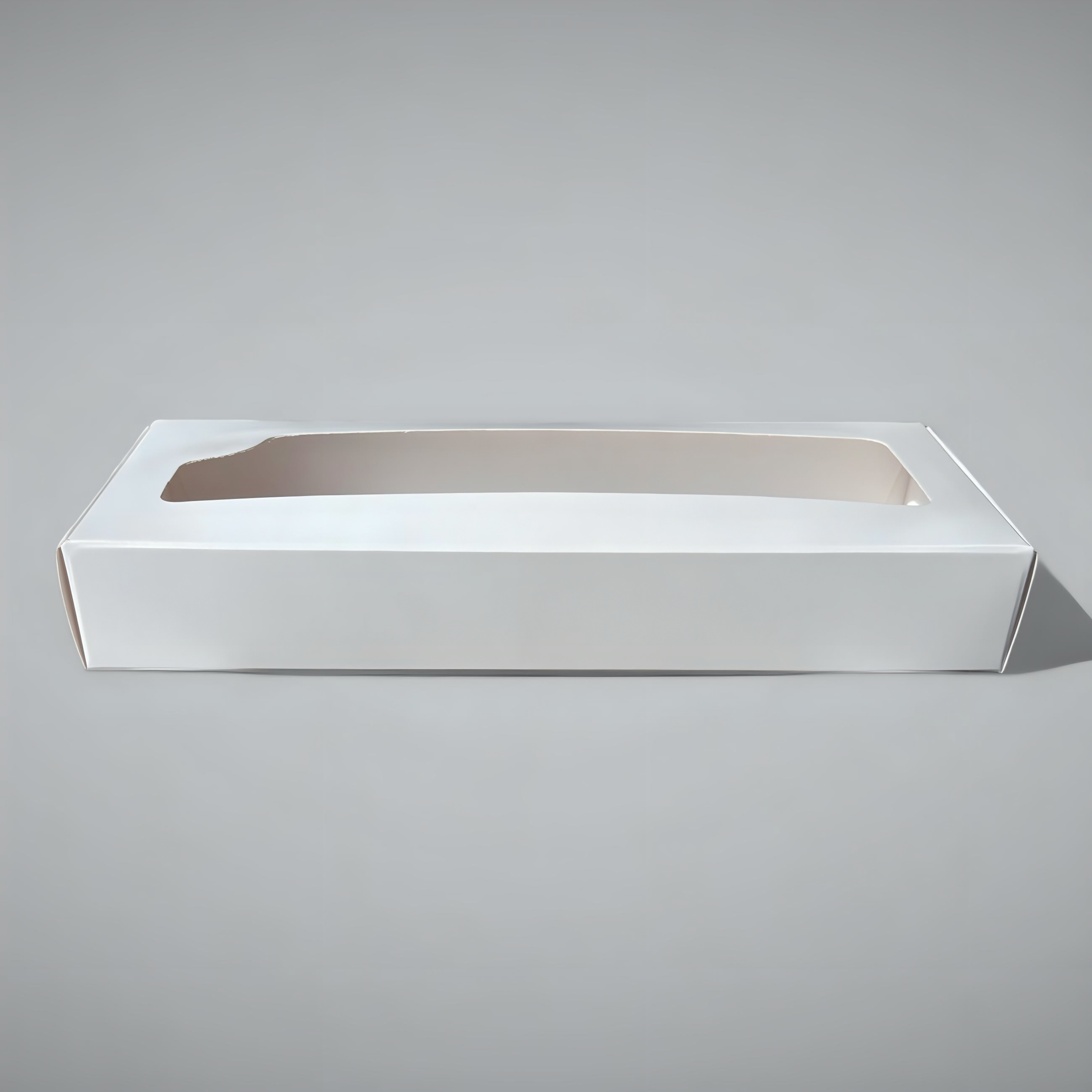Caja Blanca con visor 20x7.5x3 cm (Para 3 Alfajores) (5 Unidades)