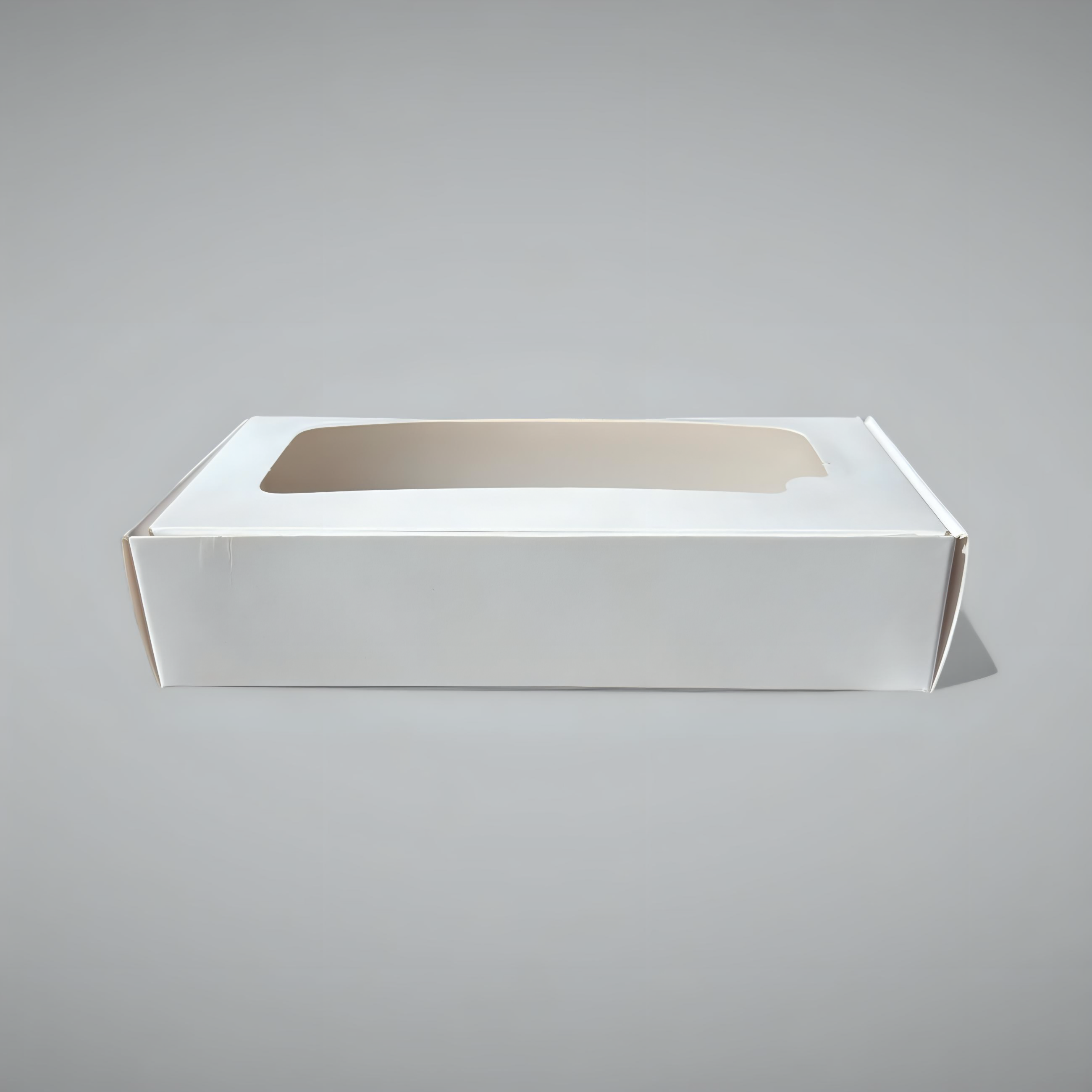 Caja Blanca con visor 13x6.5x3 cm (Para 2 Alfajores) (5 Unidades)