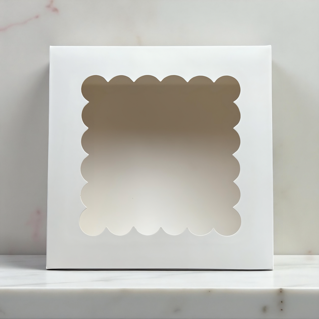Caja blanca con visor 17x18x8 cm (5 Unidades)