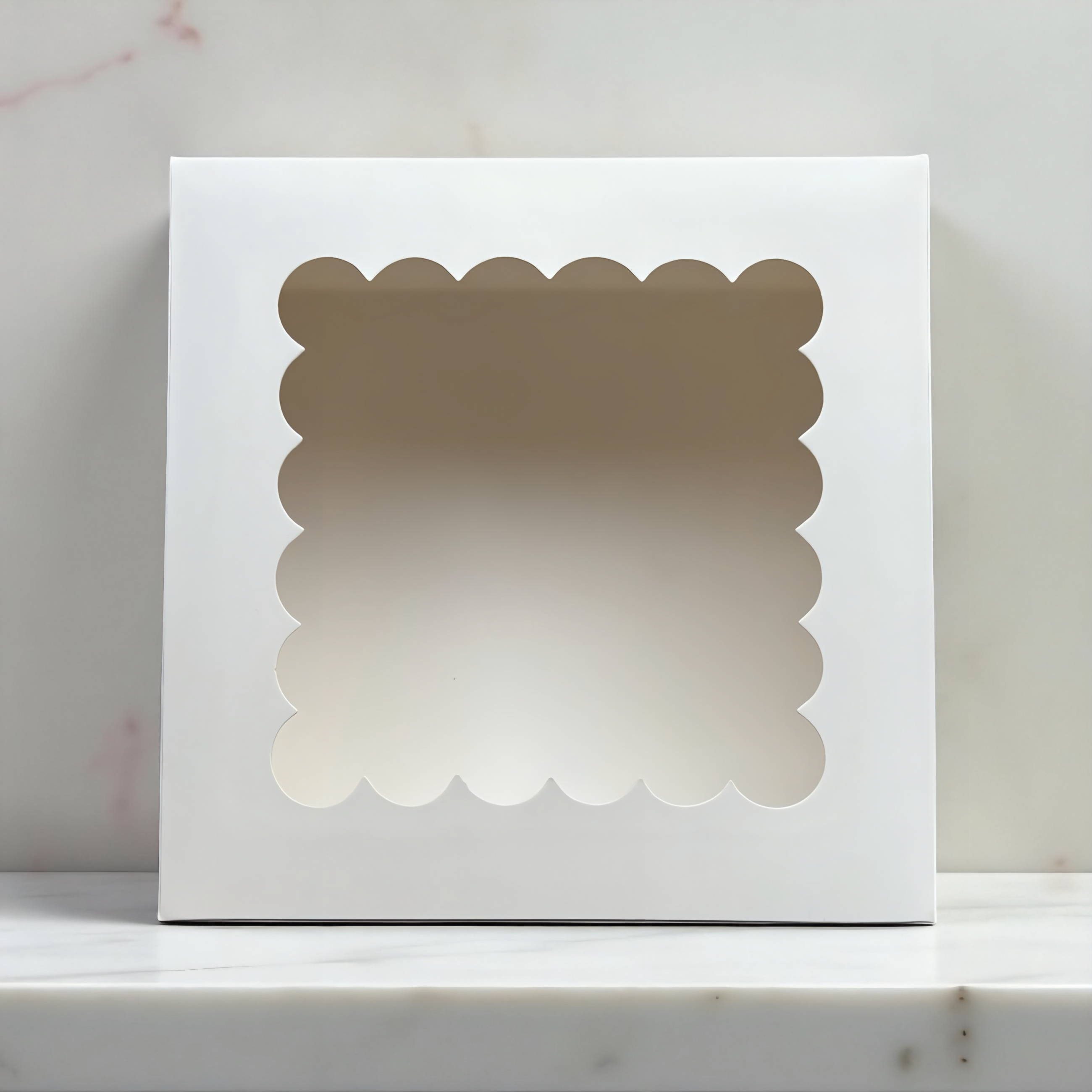 Caja blanca con visor 17x18x8 cm (5 Unidades)