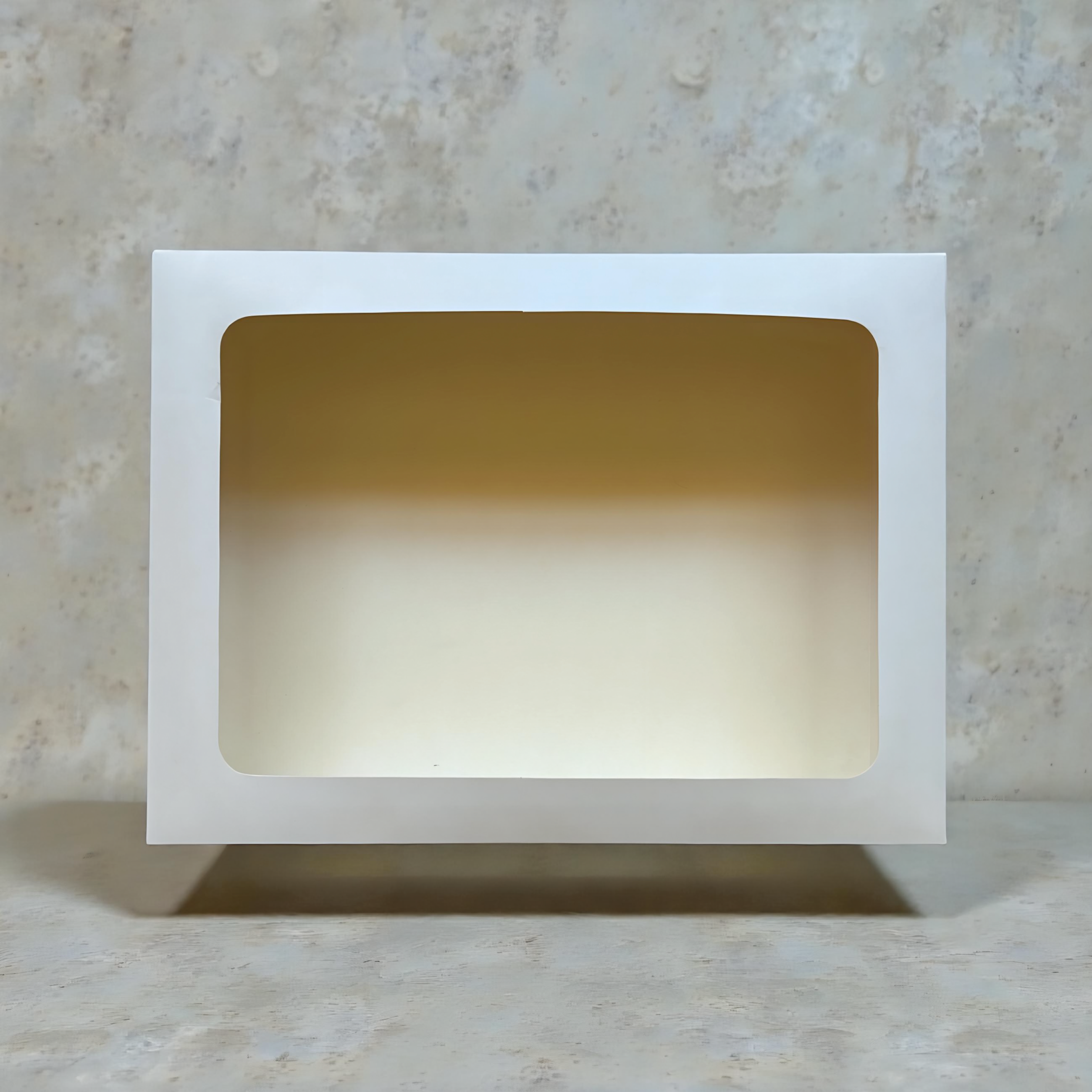 Caja blanca con visor 34x26x10 cm (5 Unidades)